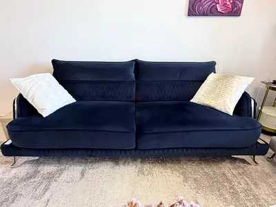 Dark Blue 3-Seater Sofa in Good Condition