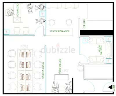 2D AutoCAD 3D Design Services | Residential Office Fit-Out