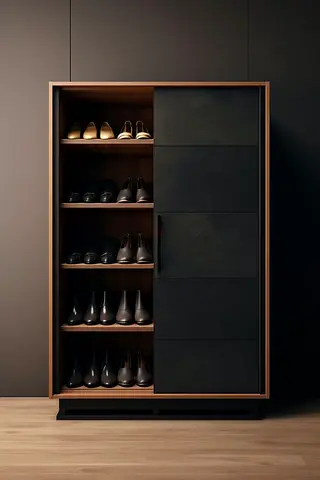 Shoe Cabinet with Sliding Door - Compact Storage