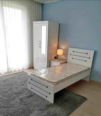 Brand new model Single bed with Mattress and Wardrobe 2door White colour