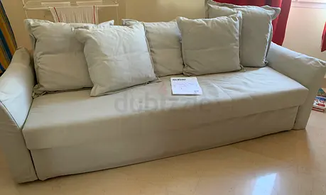 Beige 3-seater Sofa BED with Removable Cushions
