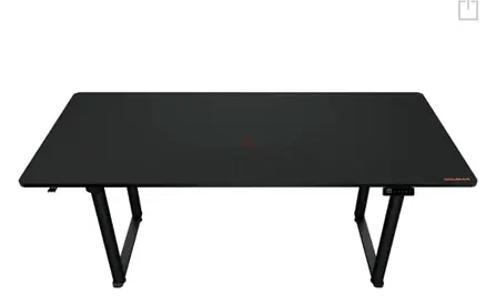 Cougar Large Black Gaming/Computer Desk with Metal Legs - Good Condition