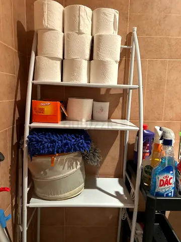 White 3-Tier Bathroom Storage Shelf - Fits Over Toilet