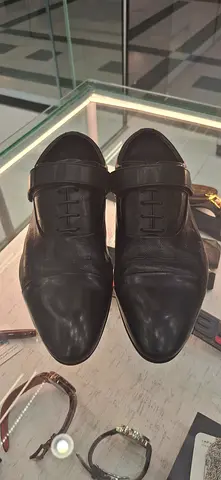Black Leather Formal Men’s Dress Shoes — Size Unspecified, Gently Used