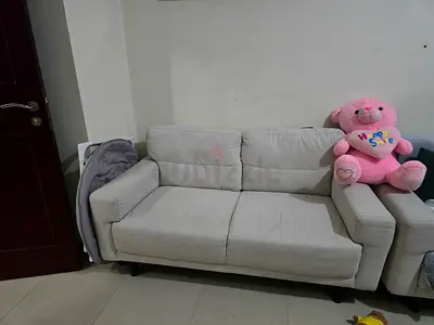 Light grey 2.5-seater fabric sofa - good condition