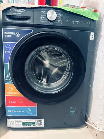New Black Front-Load Washing Machine - Inverter Motor, Steam  Quick Wash used only for 3 washes