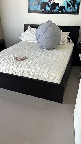 Ikea Malm 160x200 bed frame - dark wood - 2 drawers (mattress not included)