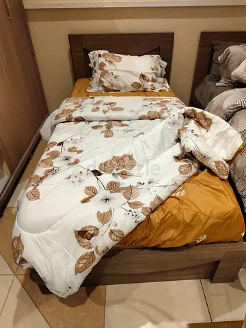 Single Wooden Bed +Side Table New piece unopened