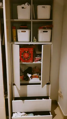 Tall white storage cabinet with shelves and drawers ikea