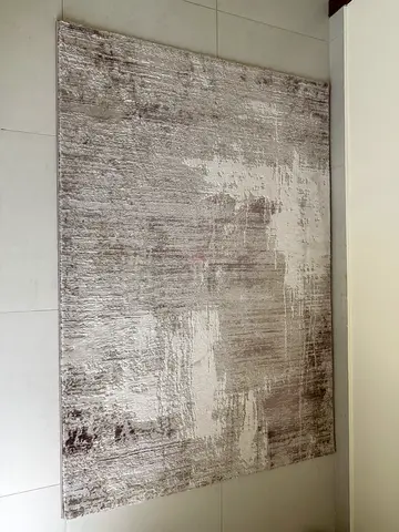 Brown/Cream Modern Abstract Rug (120 x 170cm)