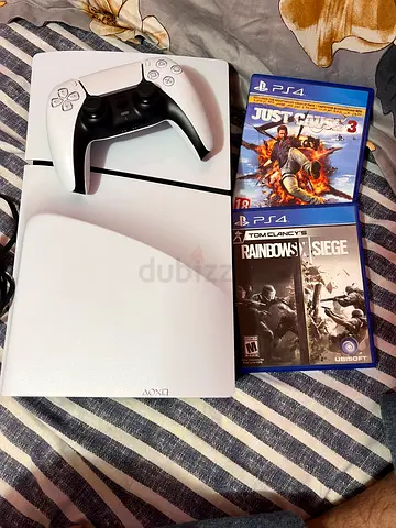 Ps5 slim 1 tb with 6 cds and 1 controller