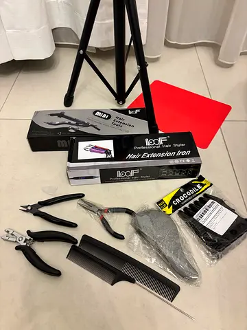 Brand New Loof Hair Extension Full Kit – Iron + Tools + Stand | 350 AED