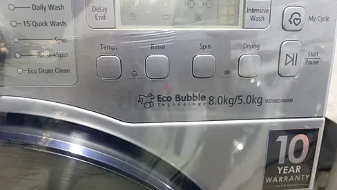 Used Samsung Eco Bubble Front Load Washer 8.5kg (10-year warranty sticker) - Good Condition