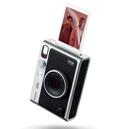 Fujifilm INSTAX Mini EVO Hybrid Instant Camera – Black (USB-C) | Instant Print with Digital Preview,
