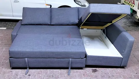 Ikea L shape sofa bed with storage