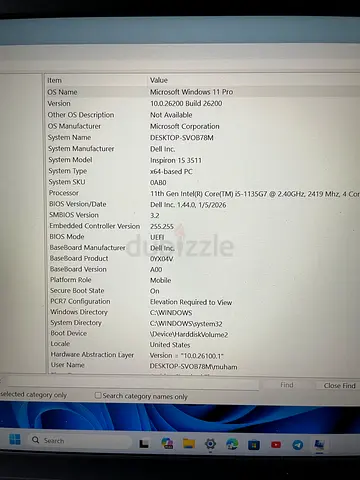Dell Laptop Inspiron 3501
