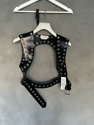 Alexander McQueen Black Leather Eyelet Harness Size S/M Like New