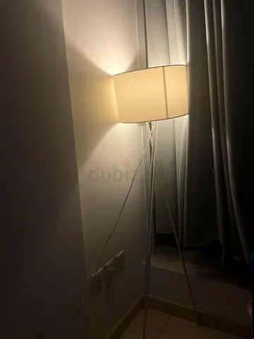 IKEA-style floor lamp with fabric shade, good condition