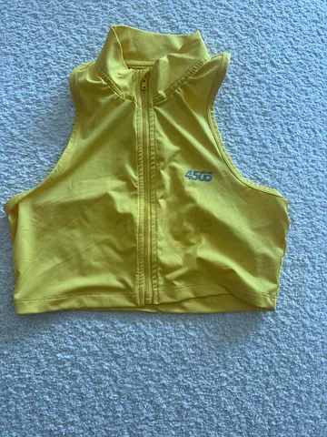 Yellow womens cropped athletic zip