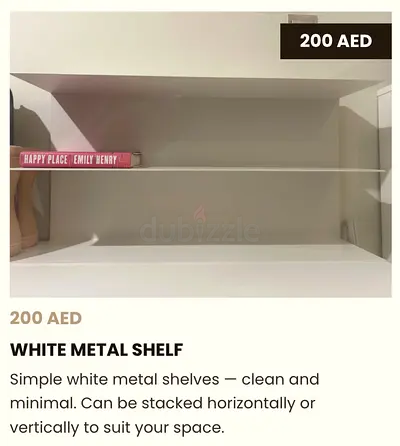 White Metal Wall Shelf / Storage Unit — Clean Minimal Design