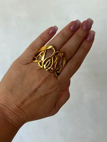 Alexander McQueen Gold-Tone Statement Ring — One Size across 2 fingers