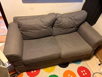 Gray 2-seater Sofa, Comfortable Standard Couch