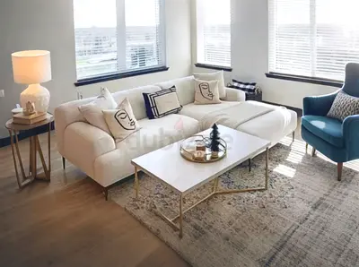 Selling Perfect condition the loom collection lshape sofa beige color