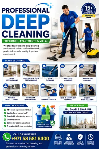 Deep Cleaning Services in Abu Dhabi | Home, Sofa, Mattress and AC Cleaning