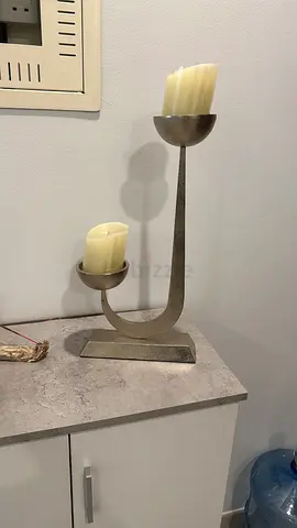 Two-Arm Modern Table Lamp with Cream Glass Shades