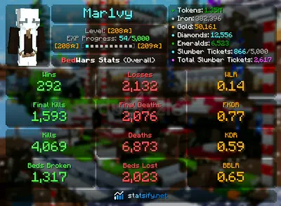 Minecraft Hypixel Stat Account #1