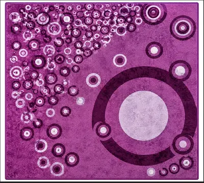 Purple Abstract Modern Area Rug - Fluffy, Excellent Condition