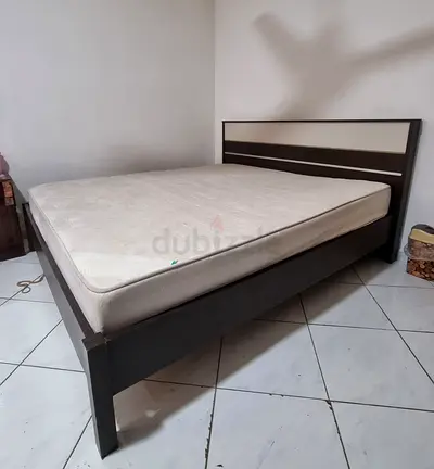 Wooden Bed with Mattress – Good Condition