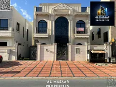 Luxury classic villa for sale on a main street in Ajman, with high-end personal finishing | Freehold