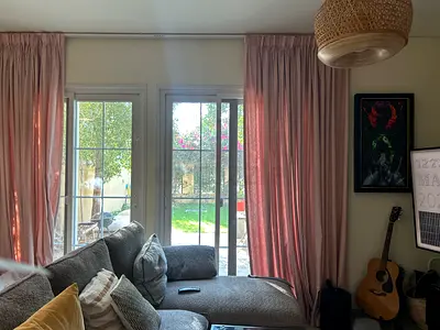 Set of Floor-Length Blush Pink Curtains (Pair)