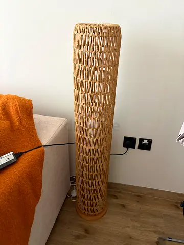 Tall woven rattan floor lamp shade / wicker lamp cover