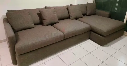 Brown color cratebarrel lshape sofa