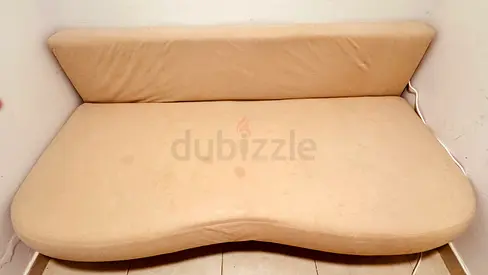 Sofa bed, 2-seaters designer style, beige color