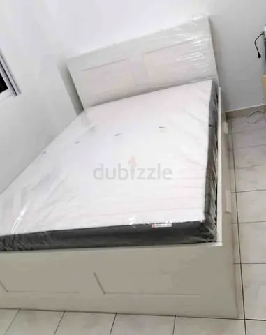 Ikea brimness double size bed with 4 storage drawers underneath+ headboard and with IKE