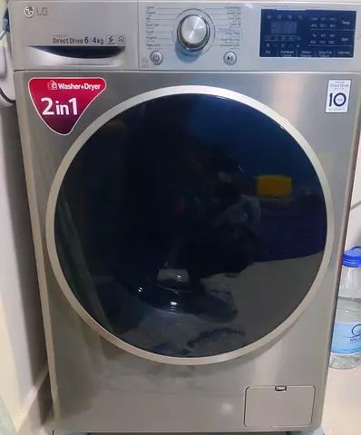 LG 2-in-1 Front Load Washer Dryer (6kg) - Silver, Good Condition 6 kg.