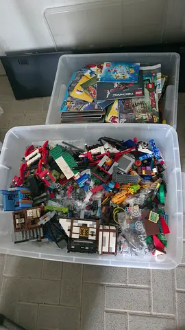 LEGO  collection with manual books and  2 big boxes of assorted bricks