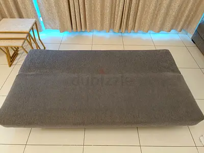 Gray Sofa Bed / Fold-out Couch with Storage – Good Condition