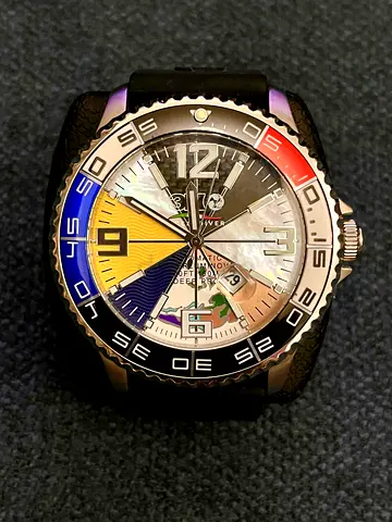 Rare 3H Italia Dive Watch 500 ft multi-gemstone dial omega tissot longines rado seiko patek nautilus