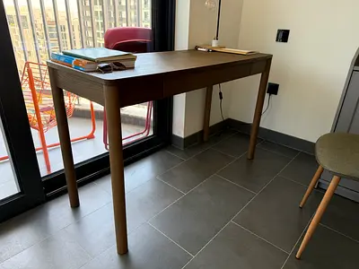 Slim wooden writing desk — perfect condition