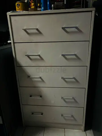 White 5-Drawer Chest of Drawers — Good Used Condition
