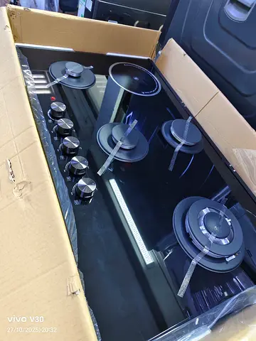 5-Burner Glass Gas Hob — Brand New, Unused (In Box)