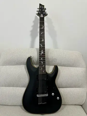 Schecter Damien Platinum 6 in Satin Black with EMG Pickups in Mint Condition