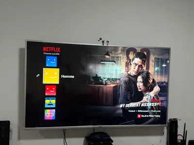 65-inch Super General LED TV in good working condition (wall-mounted)