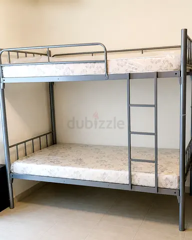 Metal Bunk Bed with 2 Mattresses – Good Condition