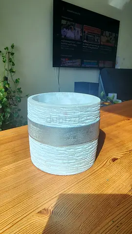 Concrete-style decorative plant pot / planter — medium size