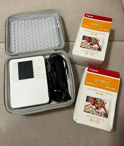 Canon Selphy CP Portable Photo Printer with Carry Case and Paper (RP-108) x2